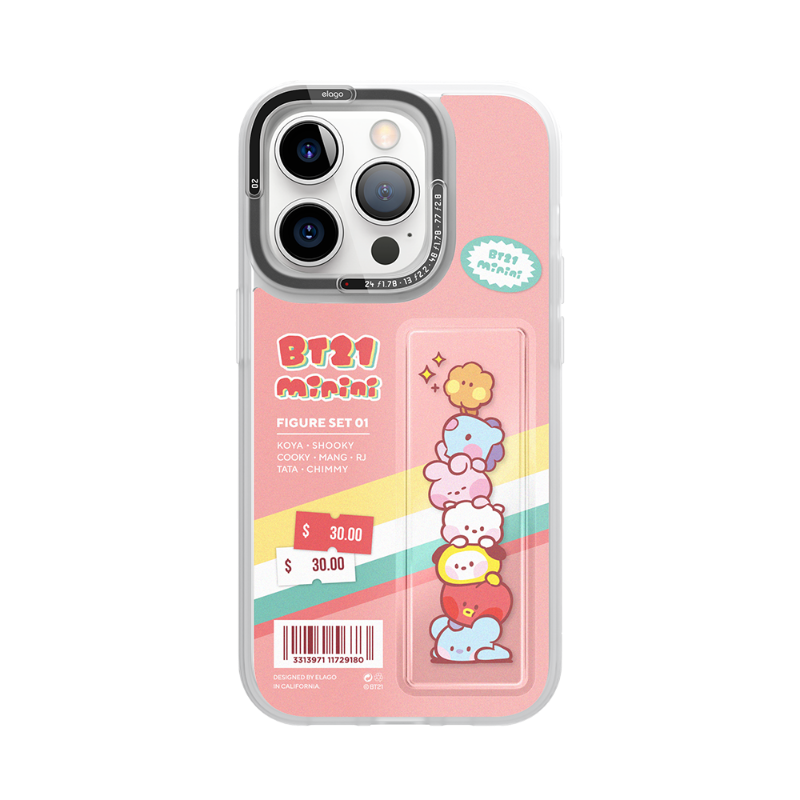 엘라고 코리아,엘라고 BT21 미니니 아이폰14 프로 케이스 (Pink Toys)